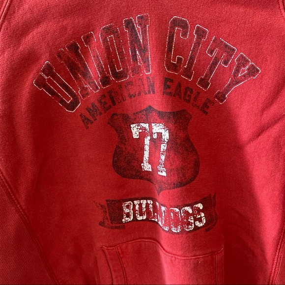 American Eagle Vintage slim fit union city bulldogs red hoodie size XS - Picture 2 of 9